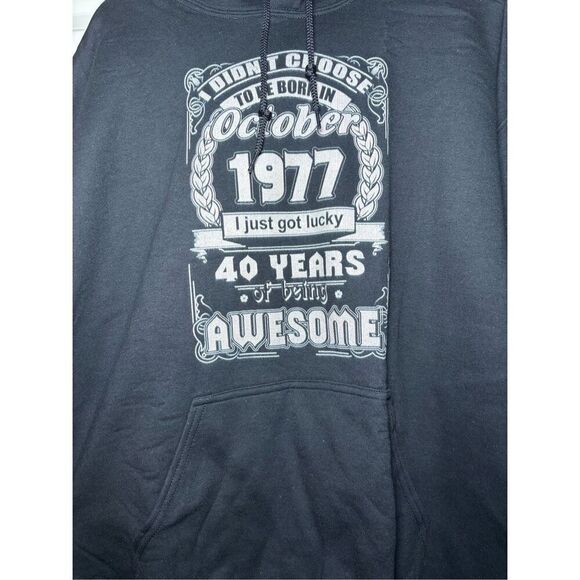 Born October 1977 Hoodie size Large - Picture 2 of 2